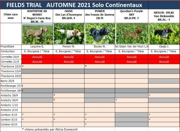 Tableau continentaux