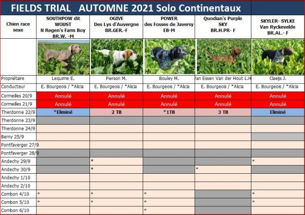 Tableau continentaux