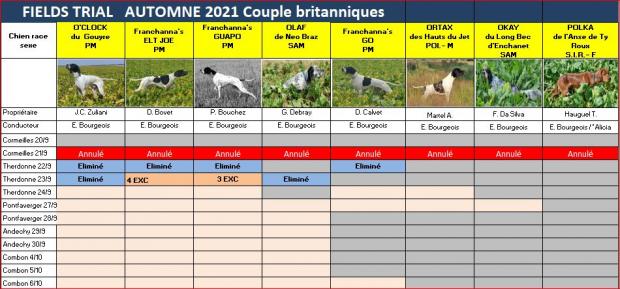 Tableau des britanniques en couple