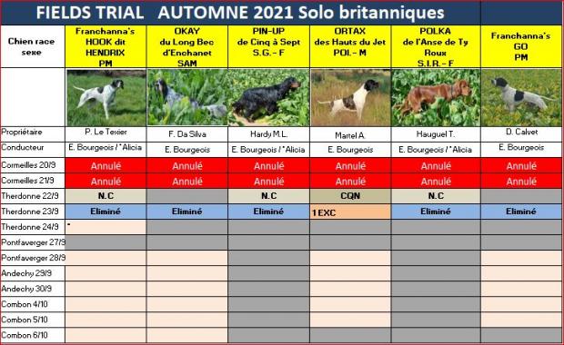 Tableau des britanniques en solo