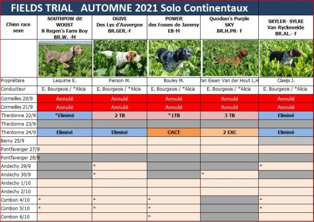 Tableau continentaux