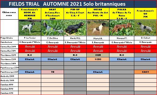 Tableau des britanniques en solo