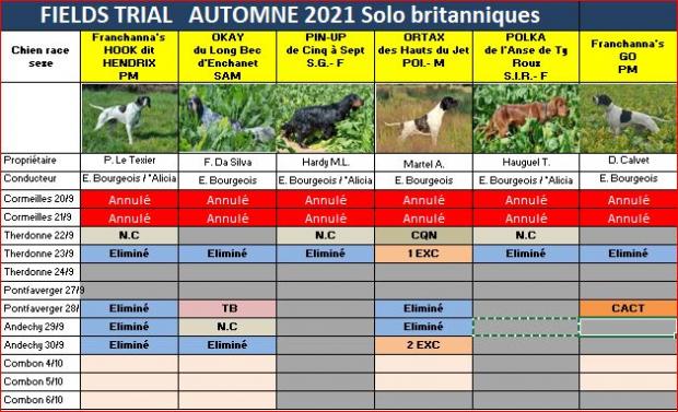 Tableau des britanniques en solo